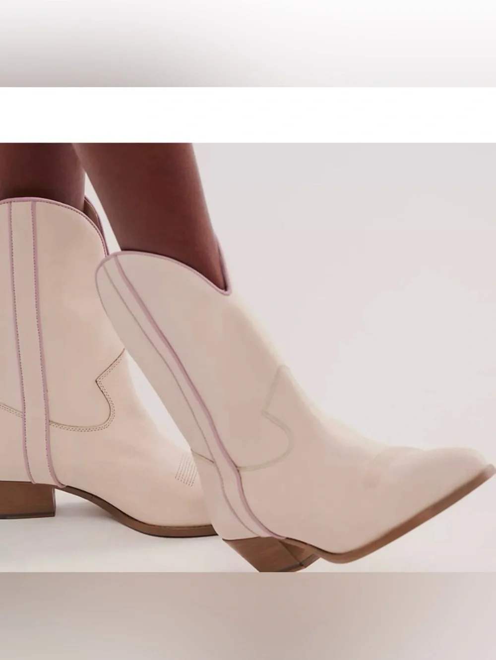 Free People Borderline Western Leather Boots Pink/Rose NIB 8.5 (38.5) ret $178 - Picture 4 of 10